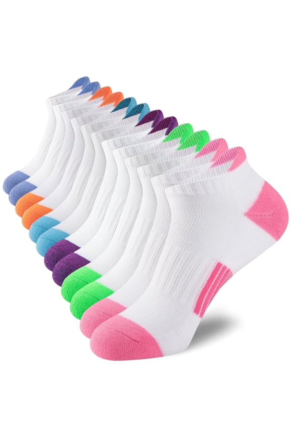 Womens Ankle Socks Low Cut Socks Cushioned Athletic Running Socks for Women 6 Pairs