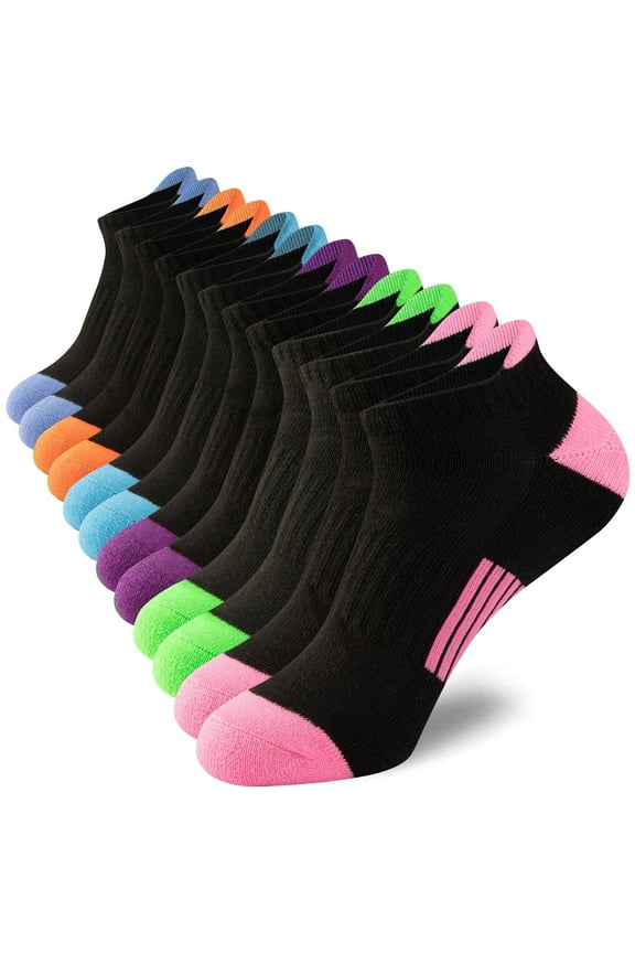 Womens Ankle Socks Low Cut Socks Cushioned Athletic Running Socks for Women 6 Pairs