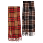 Eallco 2 Pack Winter Scarves for Women, Cozy Thick Fuzzy Oversized Scarfs for Cold Weather, Classic Soft Warm Plaid Blanket Scarves
