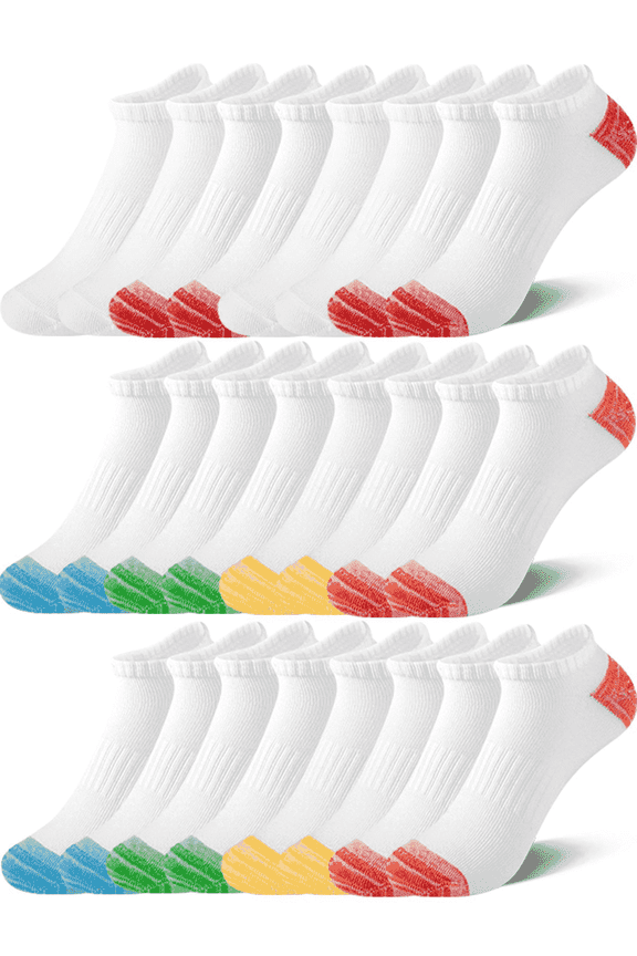 12 Pack Womens Cushion Ankle Socks Arch Support Breathable Athletic Socks for Women