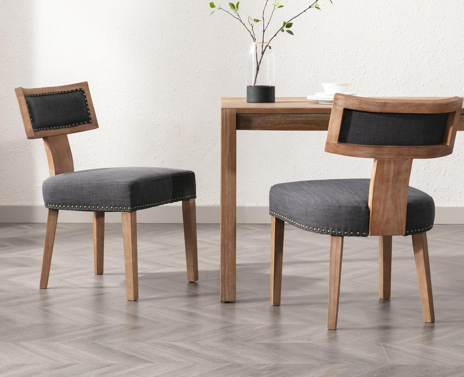 EALSON Mid Century Modern Dining Chairs Set of 2 Leather Upholstered ...