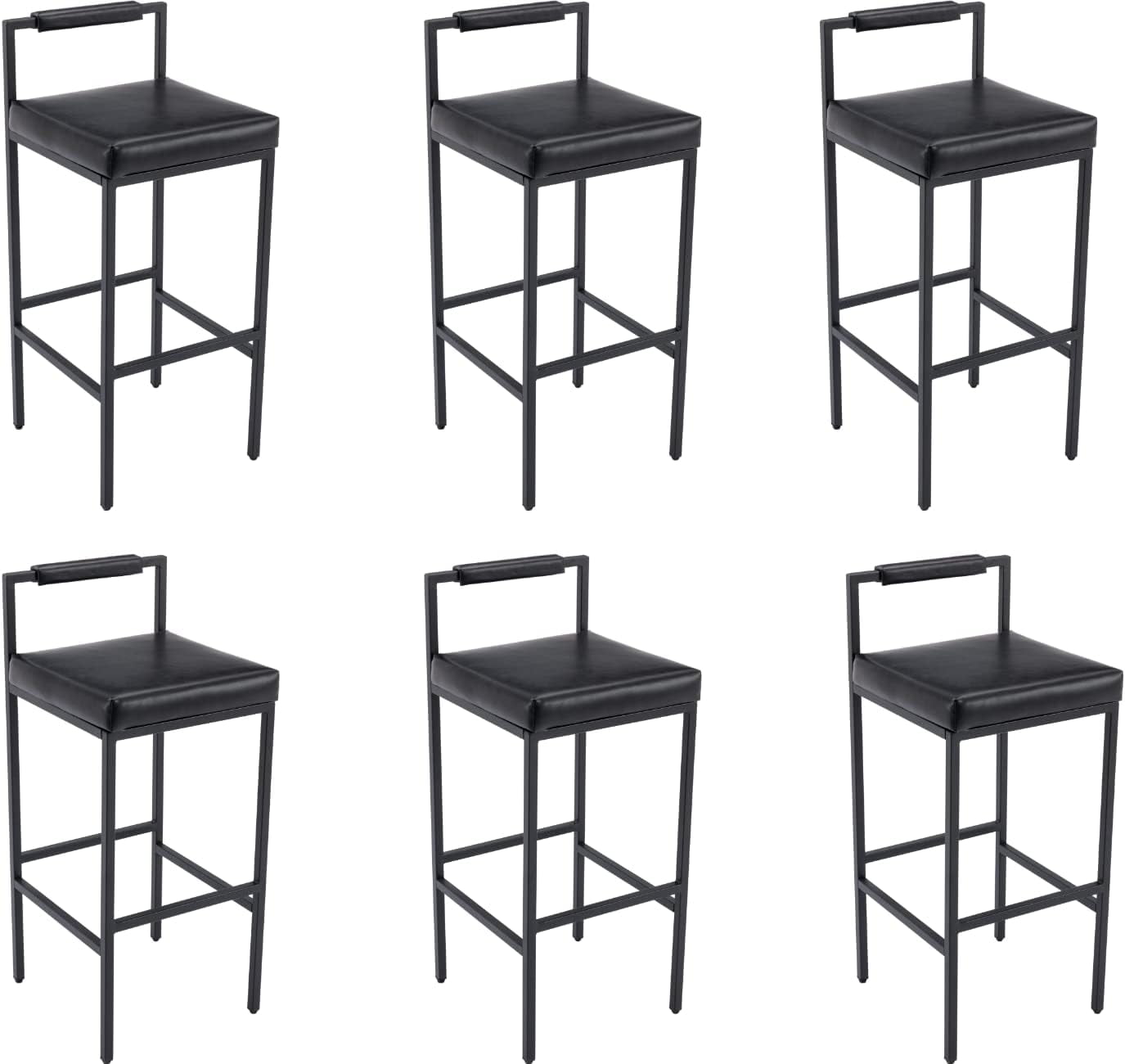 EALSON Modern Bar Stools Set of 2 Linen Upholstered Bar Height