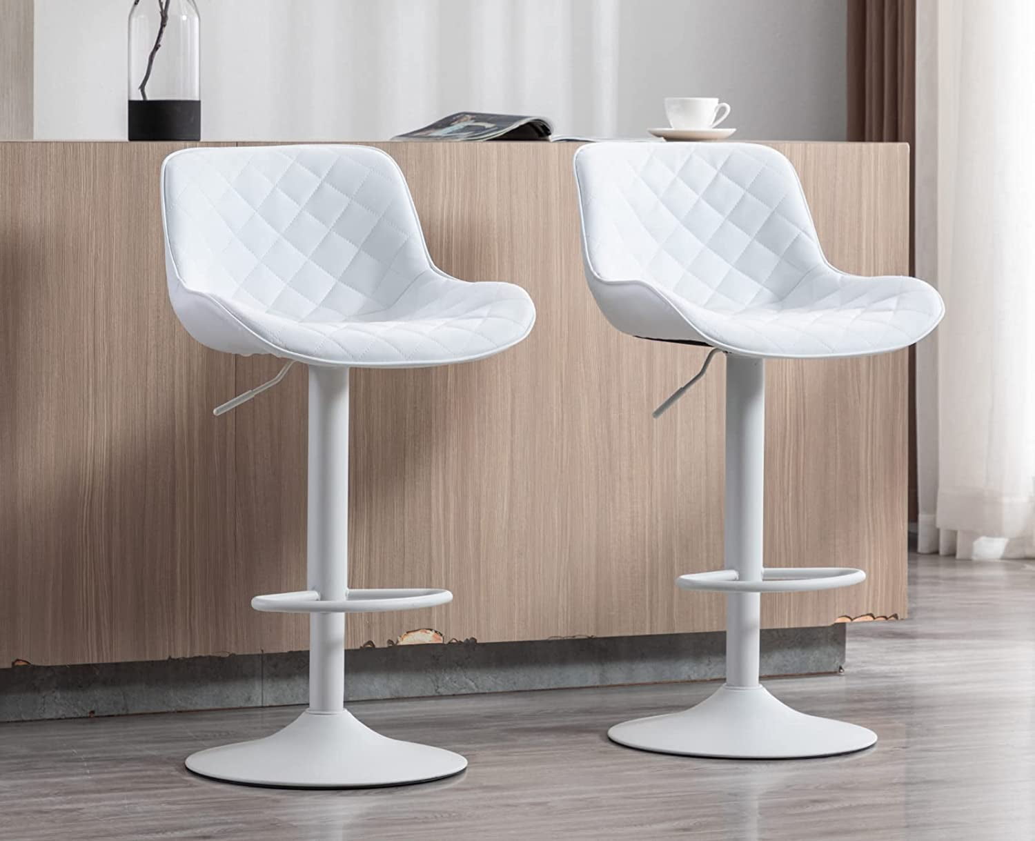 EALSON Modern Swivel Bar Stools Set of 2 Counter Height Kitchen ...