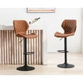 thumbnail image 1 of EALSON Swivel Bar Stools Set of 2 Modern Counter Height Barstools PU Leather Bar Chairs with Back Adjustable Kitchen Island Stools for Home Bar/Dining Room, Brown, 1 of 14