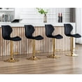 thumbnail image 1 of EALSON Velvet Bar Stools Set of 4 Counter Height Barstools with Back Swivel Bar Chairs with Gold Base Modern Adjustable Kitchen Island Stools for Home Bar/Dining Room, Black, 1 of 8