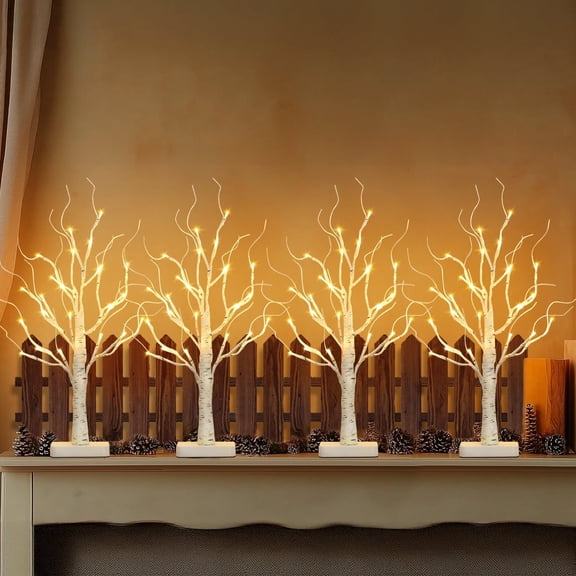 EAMBRITE Lighted Birch Tree with LED Lights Christmas Decorations Indoor
