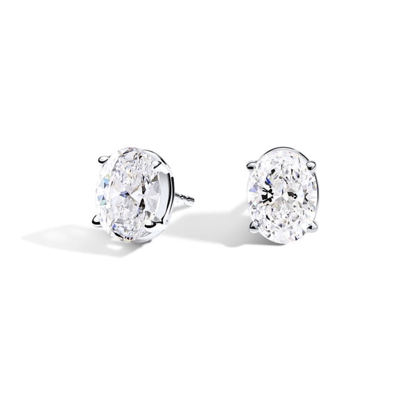 EAMTI 1 Carat 925 Sterling Silver Cubic Zirconia Stud Earrings for Women Oval Cut CZ Stud Dainty Earrings Hypoallergenic…
