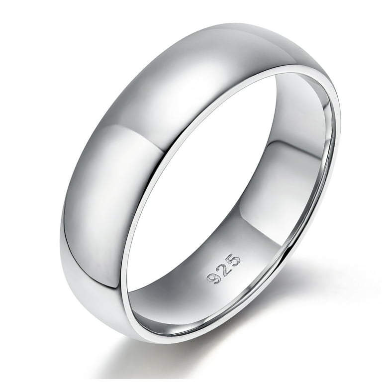Wedding Band Ring Men Women Rhodium on Sterling Silver 4mm Width Comfort Fit Wedding Band Ring Men Women Rhodium on Sterling Silver 4mm Width Comfort Fit