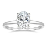 EDWARD MONKTON EAMTI 3 ct Oval-Cut Cubic Zirconia Solitaire Ring, 925 Sterling Silver, Size 7
