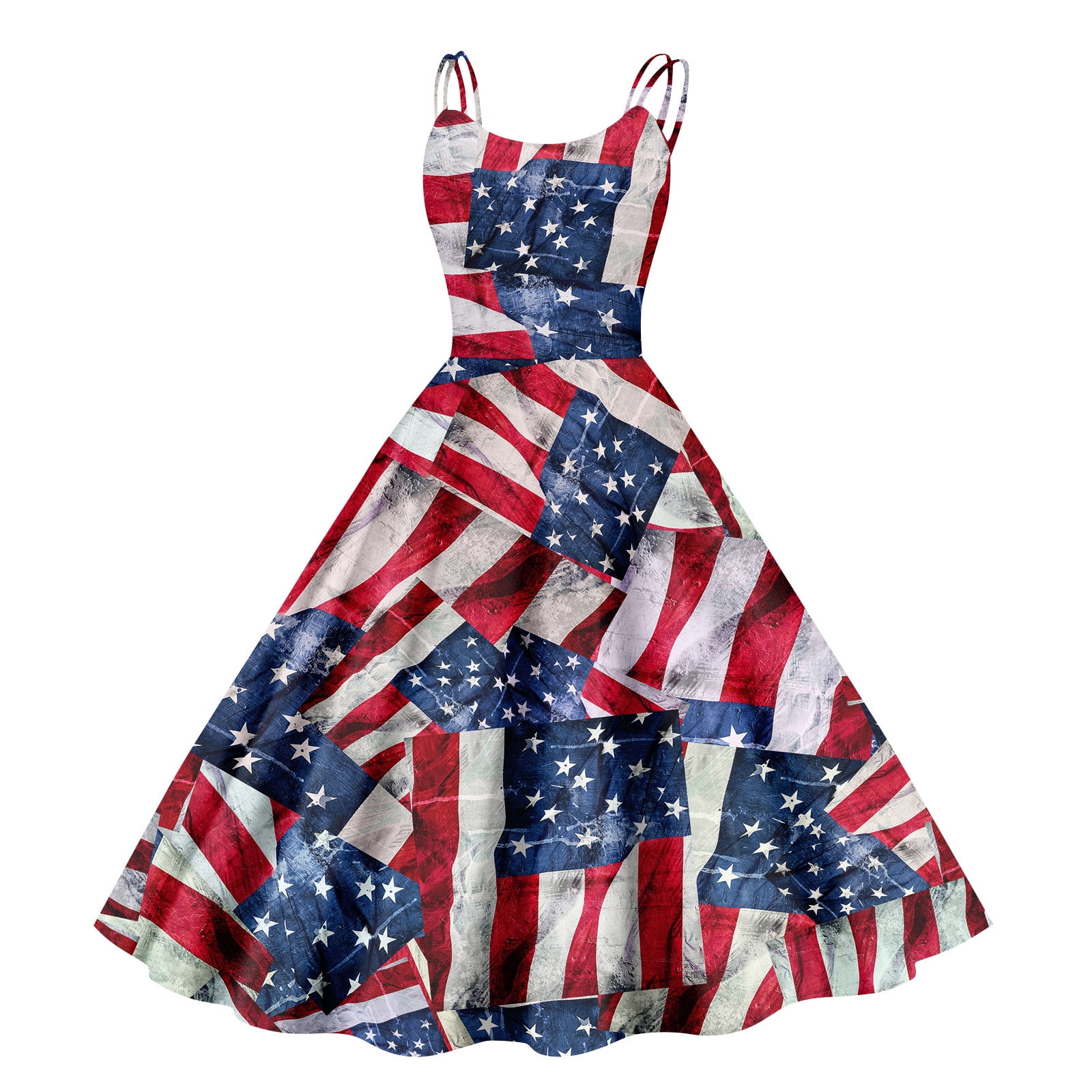 EANJE 4th Of July Costumes Woman 2025 American Flag Print Sleeveless V ...