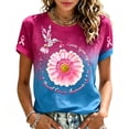thumbnail image 1 of EANJE Breast Cancer Awareness Shirts for Women Printed Crew Neck T-Shirt Short Sleeve Casual Top, Loose Soft Awareness Tee For Daily Support Outfit Purple Pink XL, 1 of 4