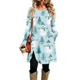 thumbnail image 1 of EANJE Christmas Casual Dresses for Women Christmas Holiday Printed Crewneck Tunic Midi Dresses Long Sleeve Curved Split Hem Swing Dress Oversized Soft Winter Wear Outfits with Pockets Multicolor 2XL, 1 of 6
