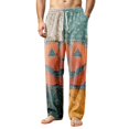 thumbnail image 1 of EANJE Halloween Pajamas for Men Loungewear Sleepwear Wide Leg Pajama Corduroy Pumpkin Ghost Bat Print High Waisted Pj Pant Plus Size Fall Drawstring Lounge Pants with Pockets Orange 2XL, 1 of 5