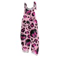 thumbnail image 1 of EANJE Halloween Women's Jumpsuits Wide Leg Adjustable Gothic Skull Floral Print Overall Sleeveless Womens Rompers Straps Jumpsuits Plus Size Bib Overalls Winter Clothing Pink XL, 1 of 6