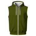 thumbnail image 1 of EANJE Men's Hooded Sleeveless Zip Vest Casual Drawstring Regular Fit Hood Knit Multi Color Layering Tops With Pockets Army Green 2XL, 1 of 7