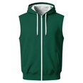 thumbnail image 1 of EANJE Men's Hooded Sleeveless Zip Vest Casual Drawstring Regular Fit Hood Knit Multi Color Layering Tops With Pockets Green 2XL, 1 of 6
