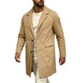 thumbnail image 1 of EANJE Mens Trench Coat Notched Lapel Single Breasted Long Windbreaker Jacket Lightweight Casual Classic Overcoat Khaki L, 1 of 7