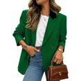 thumbnail image 1 of EANJE Women's Solid Casual Office Work Long Sleeve Open Front Blazer Jacket Green XL, 1 of 5