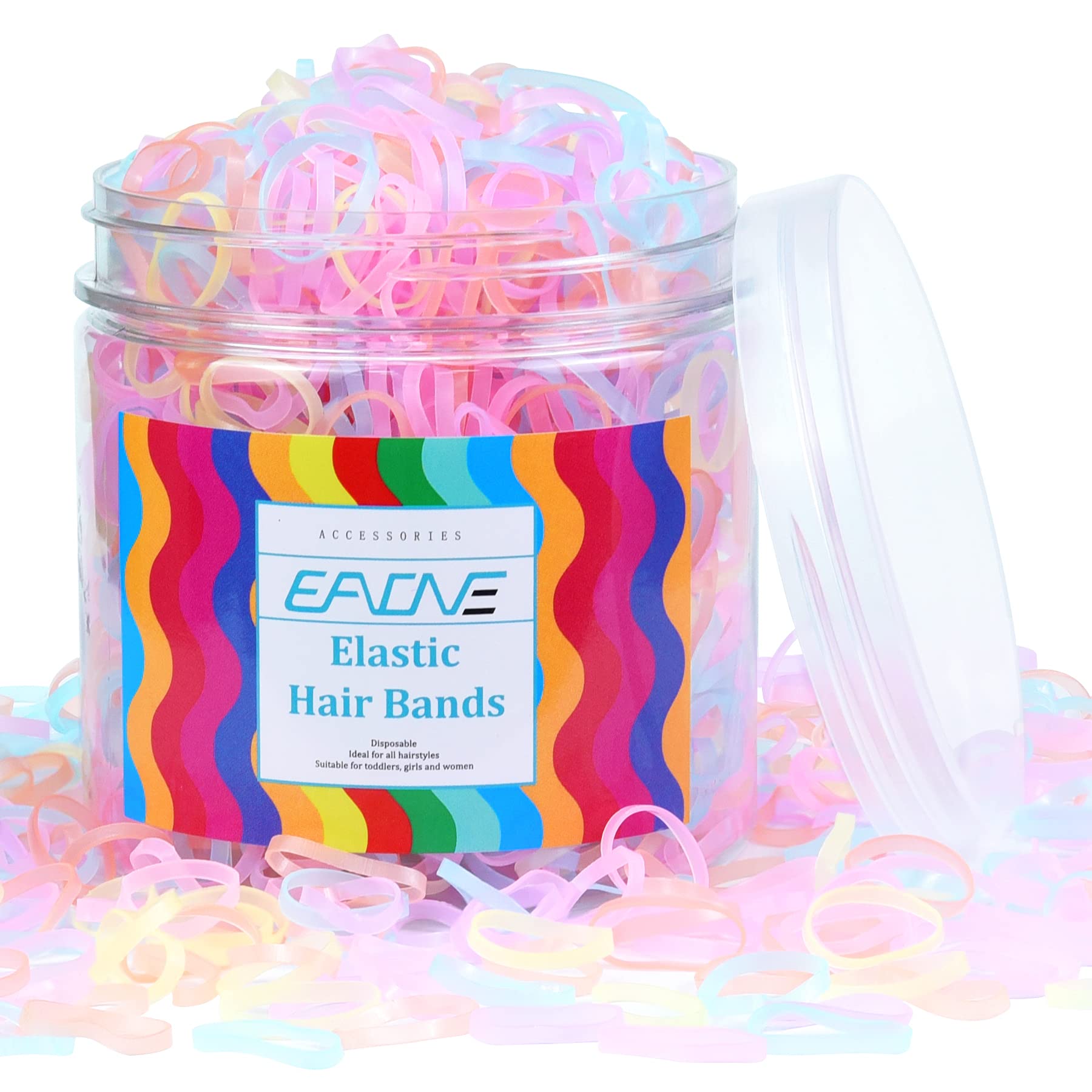 EAONE 1500 Girls Hair Bands Elastic Hair Ties Disposable Rubber Hair