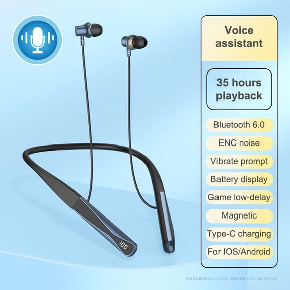 EARDECO Vibrate When Coming Calls Wireless Headphones Bass Bluetooth Earphone Ai Control Hifi Sound Bluetooth Headphone with Mic