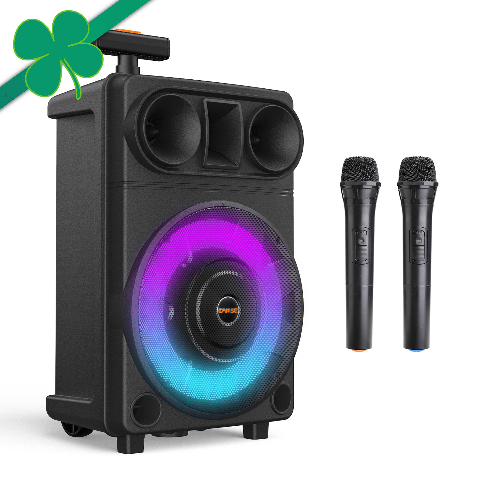 Eariser EARISE R18 Portable PA System Speaker with 2 Wireless Microphones, 8 ...