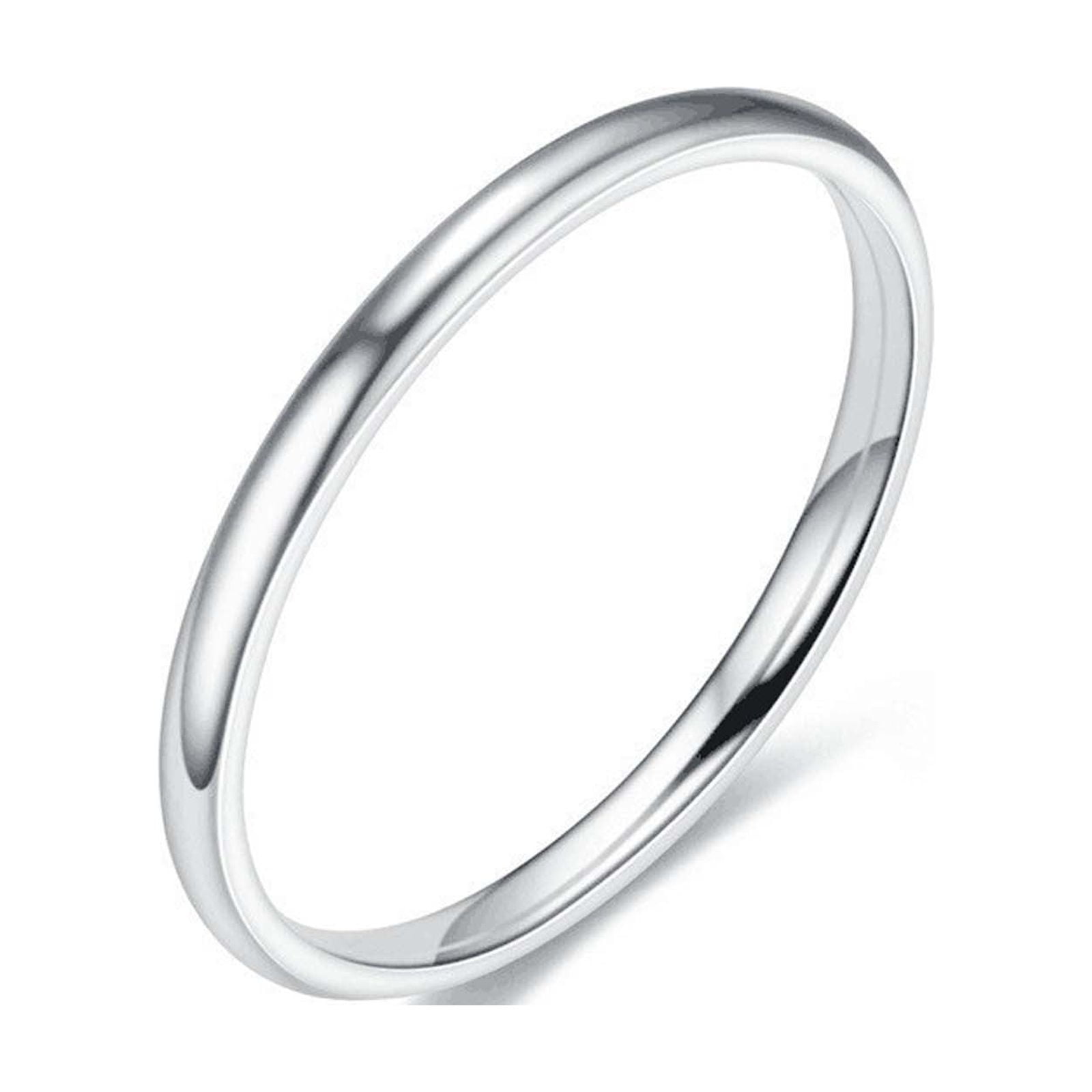 Stack Rings Titanium EARKITY 2mm Thin Titanium Stainless Steel Stackable Band Knuckle ...