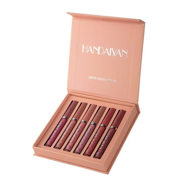 EARKITY 6Pcs Matte Liquid Lipstick Set, Dark Bright Red 24-hour Lip Gloss Kit Long-Lasting Waterproof Lip Stain Non-Stick Cup Not Lipgloss Set for Women, 2024 Clearance Sales