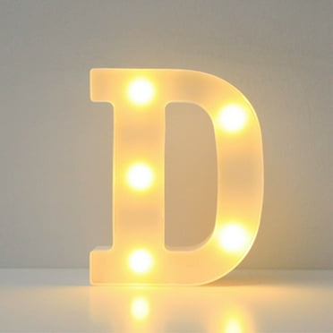 EARKITY Alphabet LED Letter Lights Light Up White Plastic Letters Standing Hanging A-M &