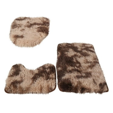 EARKITY Bathroom Rugs Set, Bath Rug, Contour Mat, Toilet Seat Cover, Toilet Rug Set Fluffy Plush Non Slip Bathroom Carpet Washable for Bathroom Floor (3 Pcs)