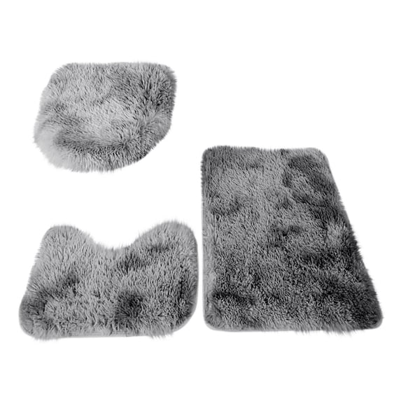 EARKITY Bathroom Rugs Set, Bath Rug, Contour Mat, Toilet Seat Cover, Toilet Rug Set Fluffy Plush Non Slip Bathroom Carpet Washable for Bathroom Floor (3 Pcs)