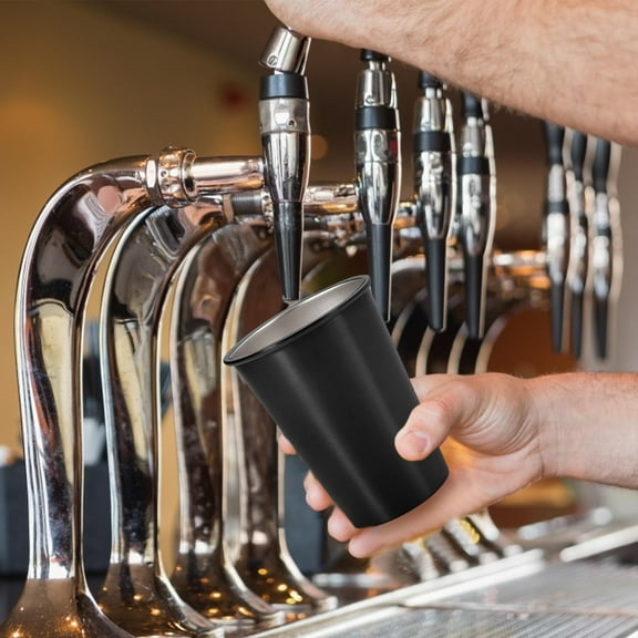 EARKITY Beer Cups - Stainless Steel Cups - Stackable Cup for Beer Juice - Unbreakable Metal Drinking Glasses for Bar Home Restaurant - Drinking Shatterproof Tumblers for Birthday Party Supplies