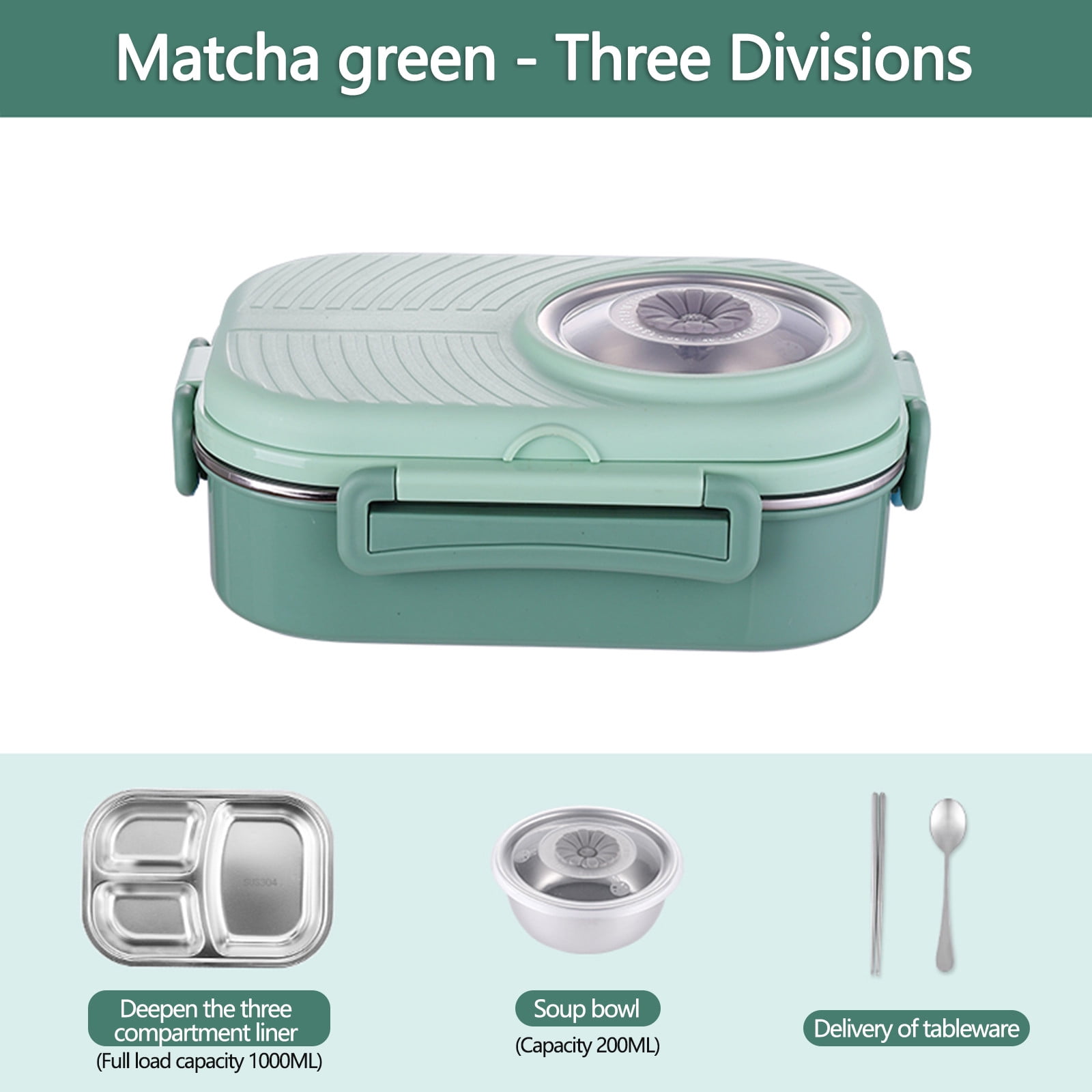 Picture of EARKITY Bento Box, Lunch Box, Stainless Steel Bento Box for Adults ...
