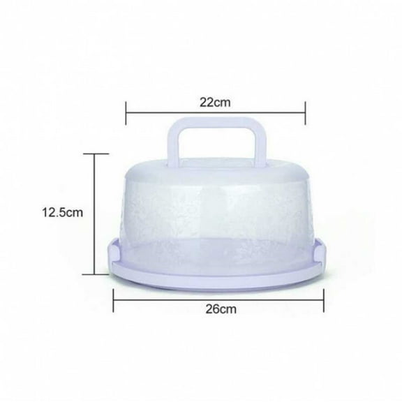 EARKITY Cake Carrier, Plastic Portable Cake Box, Cake Keeper with Dome Lid, Cake Transport Container, Round Cake Stand, Foldable Handle, Suitable for Storage Birthday Cakes, Cupcakes, Nuts, Fruits