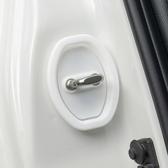 EARKITY Car Silicone Door Latch Protective Cover, Auto Door Lock Strike Protector, Silent Shock Absorption Lock Accessories, Dust-Proof and Rust-Proof Door Lock Cover Parts Protective Pads (4pcs)