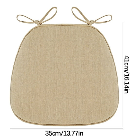 EARKITY Chair Cushion, Indoor Seat Cushion, Linen Dining Chair Cushion, Dining Room Chair Cushion with Ties, Memory Foam Non Slip Kitchen Seat Pad, Soft and Comfortable