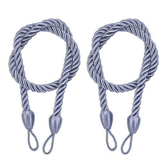 EARKITY Curtain Tiebacks Ropes, Ropes Holdbacks for Curtain Drapes, Handmade Tie Backs, Curtain Holdbacks Holders Cord, Buckle Holdback Drapery Curtain Tiebacks for Window Sheer Drapes (2Pcs)