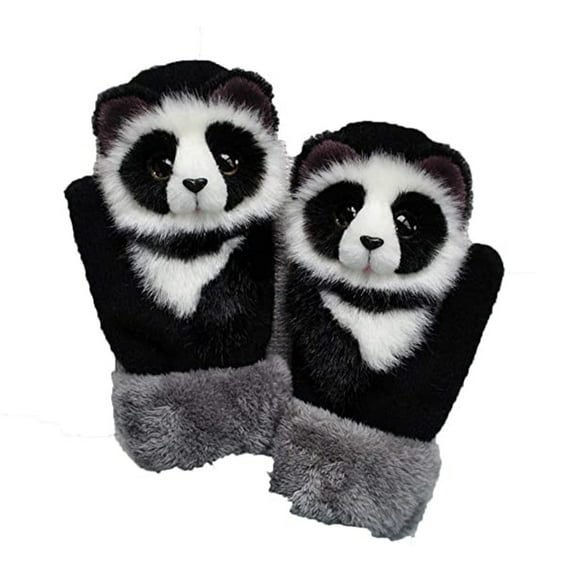 EARKITY Winter Gloves, Cute Animal Mittens, Hand-Knitted Pet Gloves, Handmade Plush Animal Gloves, Full Fingers Thickening Soft Winter Warm Mittens for Women Girl