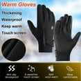 thumbnail image 1 of EARKITY Cycling Gloves, Winter Gloves, Bike Gloves, Touch Screen Warm Gloves, Cold Weather Windproof Cycling Driving Riding Bike Telefingers Thermal Gloves, Non-slip Adjustable Full Finger Mittens, 1 of 5