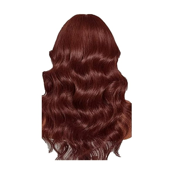 EARKITY Brown Deep Wave Lace Front Wigs Human Hair Auburn Colored HD Transparent Lace Frontal Wig for Black Women 180% Density Copper Red Glueless Lace Front Curly Wig for Daily Party Use