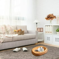 EARKITY Dog Beds for Small Dogs - Round Cat Beds for Indoor Cats, Washable Pet Bed for Puppy and Kitten with Slip-Resistant Bottom, Super Soft Durable Fabric Pet Beds, Washable Luxury Cat & Dog Bed