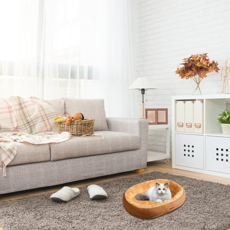 EARKITY Dog Beds for Small Dogs - Round Cat Beds for Indoor Cats, Washable Pet Bed for Puppy and Kitten with Slip-Resistant Bottom, Super Soft Durable Fabric Pet Beds, Washable Luxury Cat & Dog Bed