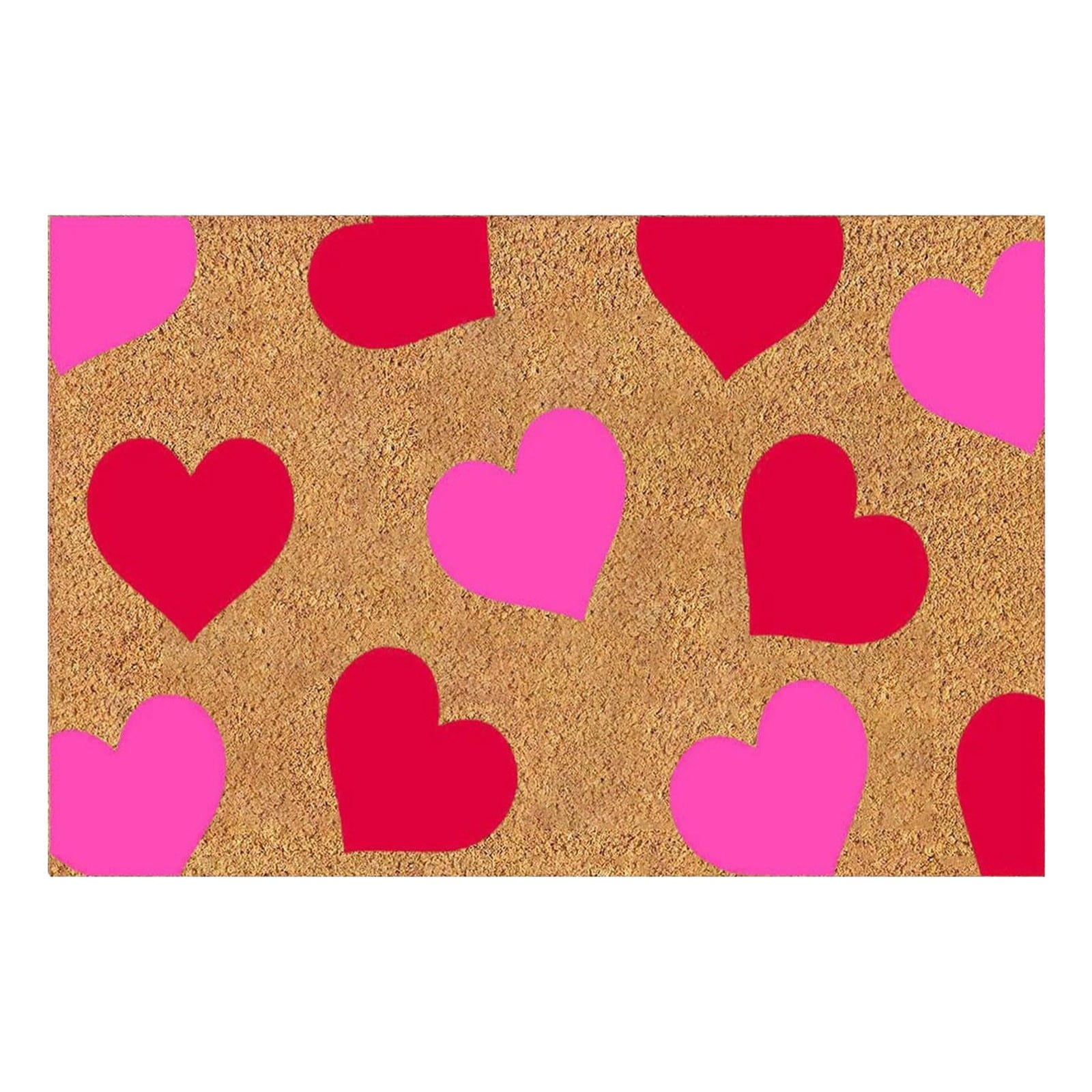 Red Heart Pattern Print Floor Mat