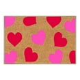thumbnail image 1 of EARKITY Door Mat, Valentine's Day Natural Coir Door Mat, Romantic Red Pink White Heart Pattern Welcome Mat, Non-Slip Entrance Door Rugs for Indoor Outdoor Home Bathroom Decor, 1 of 4