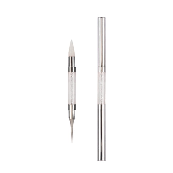 EARKITY Dual End Rhinestone Pen, Tool Nail Rhinestone Picker Dotting Tool, Dual End Rhinestone Pen Tool, Dual Tips Pick Up Applicator with Lid, Crystals Nail Salon Home Use, Nail Salon Home DIY Nails