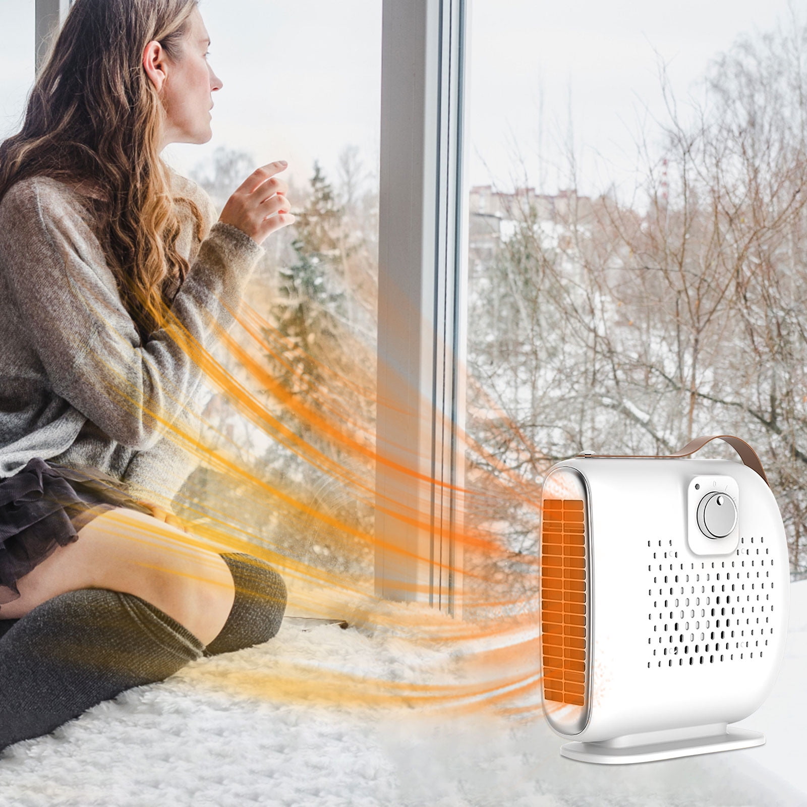 EARKITY Electric Space Heater, Portable Energy Efficient Space Heaters for  Indoor Use, Portable Heater Fan for Office, Mini Desk Ceramic Heaters,  Quiet Heating for Desktop Office Home - Walmart.com, image size:1600x1600