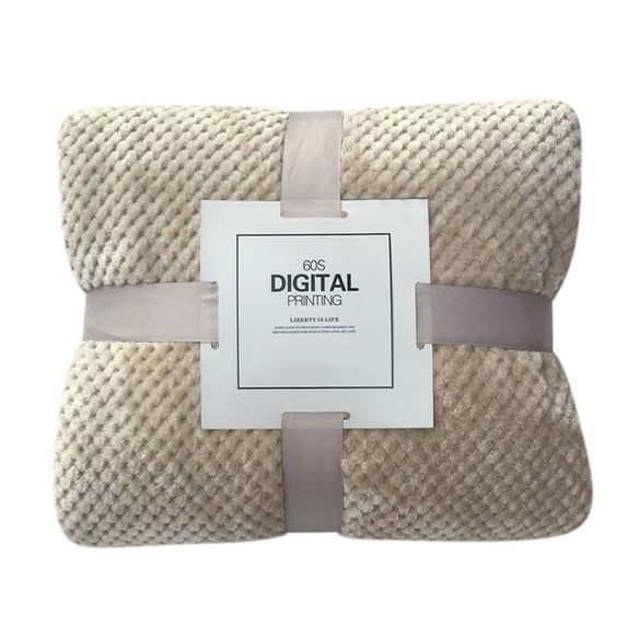 EARKITY Flannel Fleece Bed Blankets, Microfiber Throw Blanket, Chunky Knit Blanket Throw, Mesh Fuzzy Plush Lightweight Decorative Solid Blankets for Bed Couch Sofa