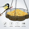 thumbnail image 1 of EARKITY Hanging Bird Feeder, Metal Mesh Tray Platform Seed Holder, Hanging Platform Bird Feeder Dish with Strong Double-Loop Hanging Chains, Bird Feeder Tray for Attracting Birds Outdoors, 1 of 8