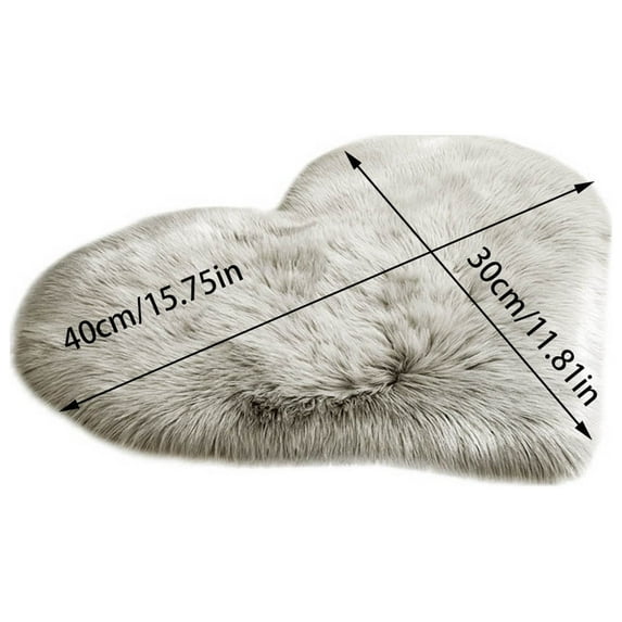 EARKITY Heart Rug, Heart Shaped Area Rug, Fluffy Faux Fur Rug, Heart Floor Carpet, Plush Shaggy Carpet Area Mats, Bushy Room Carpet for Home Living Room Sofa Floor Bedroom