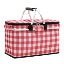 EARKITY Insulated Picnic Basket, Shopping Travel Camping Grocery Bags, Foldable Insulated Grocery Picnic Set and Travel Shopping Bag, Reusable Bags Storage Basket for Camping Travel Beach