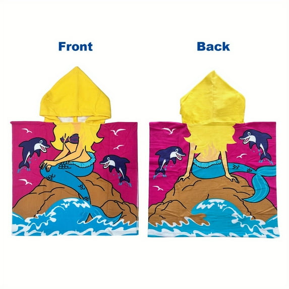 EARKITY Kids Hooded Bath Towel, Kids Beach Towels, Dinosaur Beach Towel, Boys and Girls Hooded Towels, Bath Robe for Kids, Swimming Towels, Pool Towels, Hooded Beach Towels